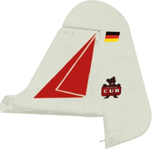 Boční směrovka s kormidlem pro Piper Super Cub EP-Pro, červená