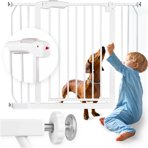 Bílá bezpečnostní zábrana do dveří a na schodiště NUKIDO