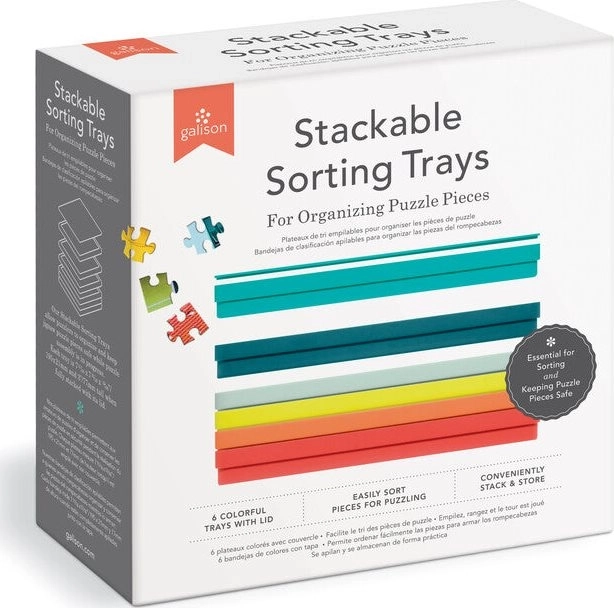 Galison třídič na puzzle, sada 6 stohovatelných misek s víkem