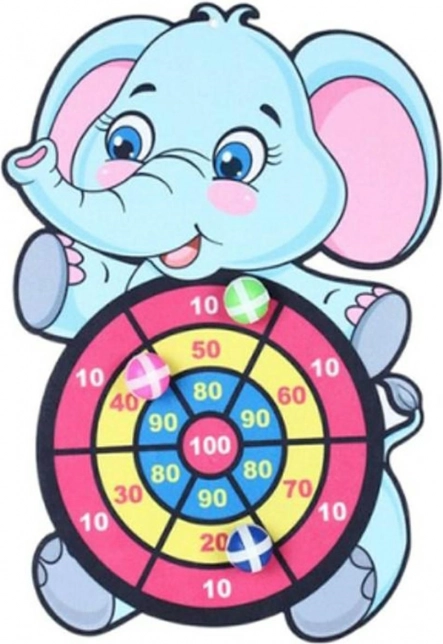 Bezpečná házecí hra dart s míčky na suchý zip