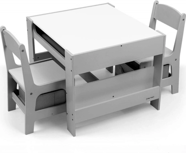 Sada nábytku pro děti v šedé barvě s úložným prostorem