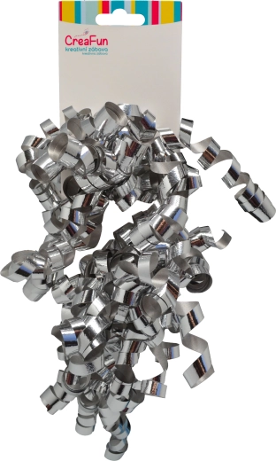 Dárková metalická mašle stříbrná 6 mm, 2 ks