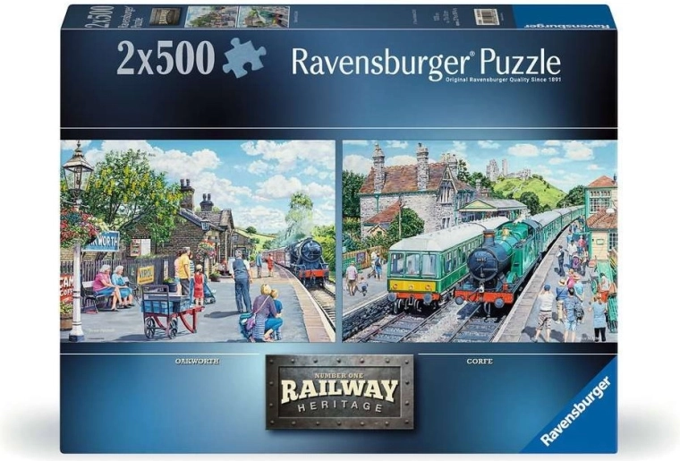 Ravensburger puzzle Railway Heritage č. 1: Oakworth & Corfe 2×500 dílků