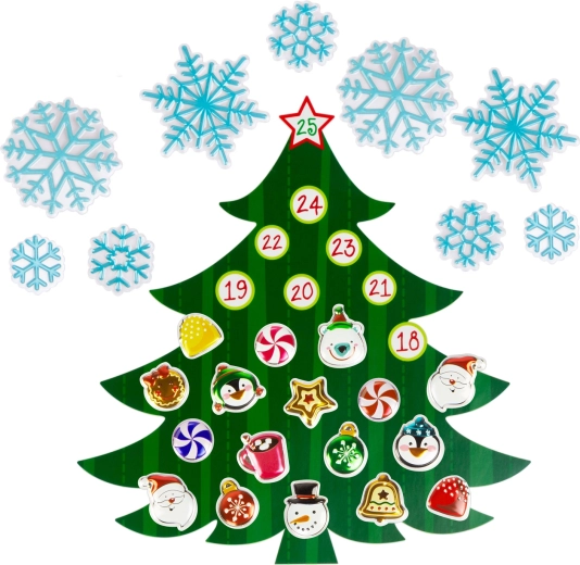 Vánoční samolepicí nástěnný adventní kalendář