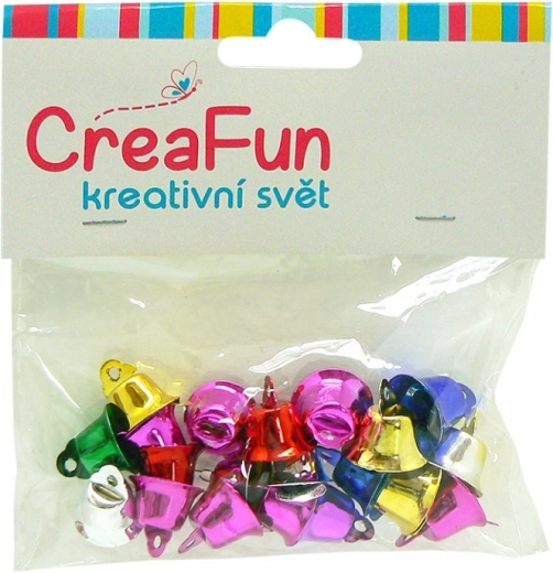 Barevné kovové zvonečky 14,5 mm – sada 20 ks