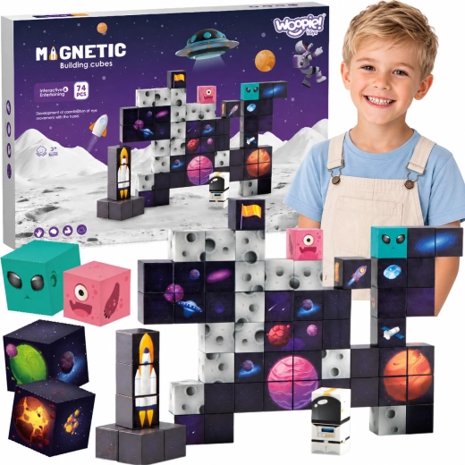 Magnetické konstrukční kostky vesmír WOOPIE (74 dílů)