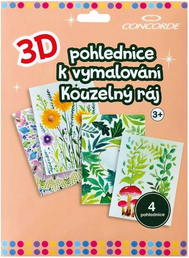 3D pohlednice k vymalování Kouzelný ráj CONCORDE