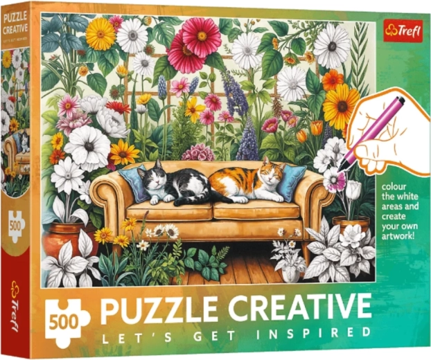Puzzle 500 dílků – Kočičí oranžérie TREFL