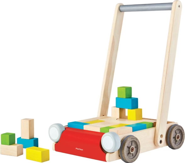 PlanToys dřevěné chodítko s kostkami