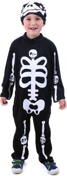 Dětský kostým kostlivec s čepicí M