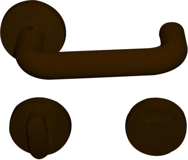 Dveřní klika WC s ukazatelem, hnědá, plast