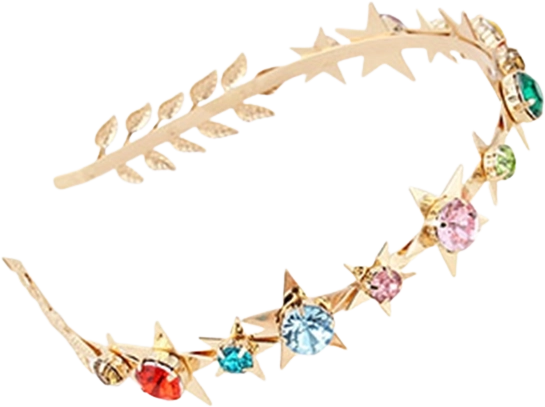 Růžová čelenka Hvězdička s drahokamy