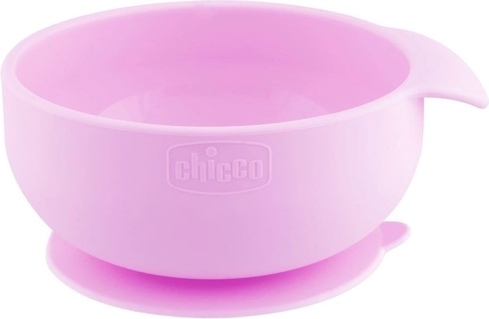 Chicco silikonová miska s přísavkou růžová 6m+