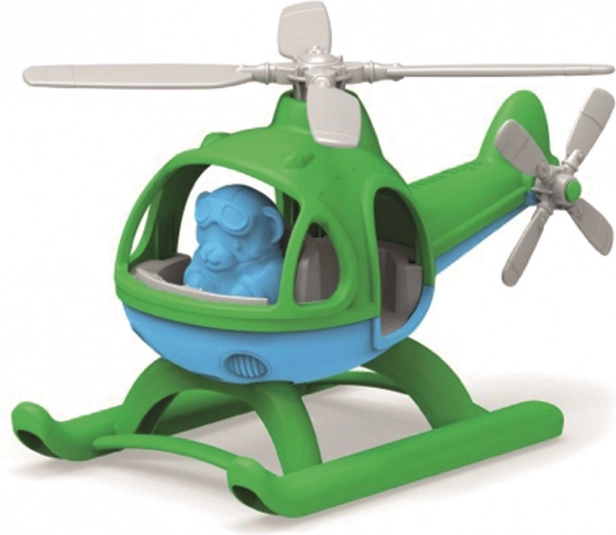 Green Toys vrtulník s medvídkem pilotem