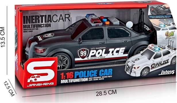 policejní auto se světelnými a zvukovými efekty