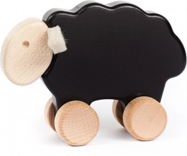Dřevěný tahací beránek černý BAJO