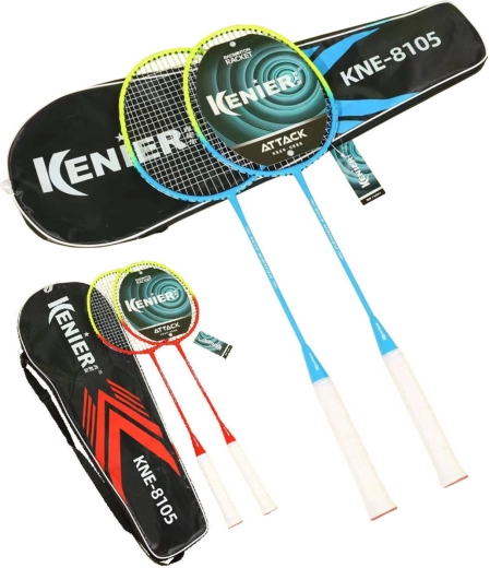Badmintonová sada Kenier s pouzdrem, 2 rakety a 5 košíčků