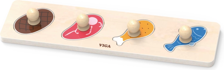 Viga první vkládací puzzle s úchyty – jídlo