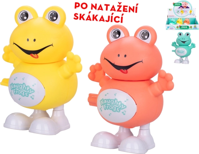 Skákající žába 9,5 cm – natahovací hračka pro děti