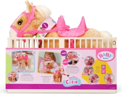 BABY born chodící koník Cutie s přenosnou stájí
