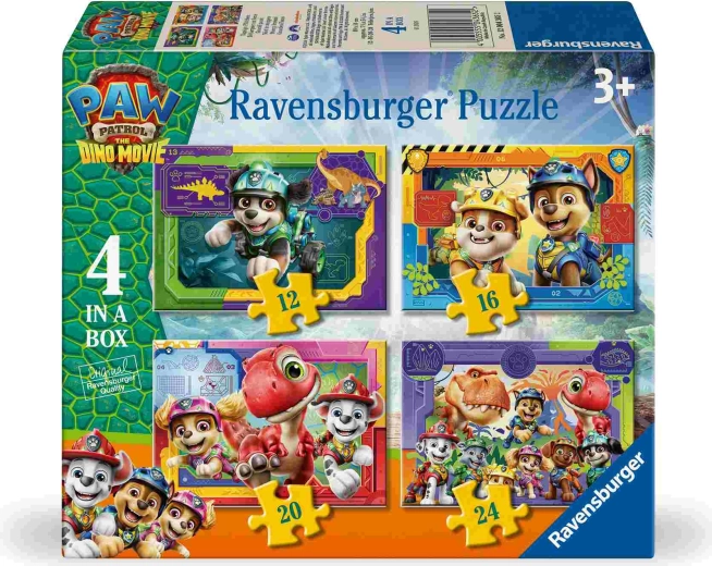 Tlapková patrola: dinosauří film 4 v 1 puzzle Ravensburger