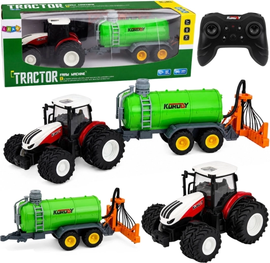 Traktor na dálkové ovládání s postřikovačem 1:24