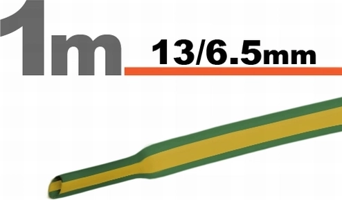 Bužírka žluto-zelená 13 / 6,5 mm