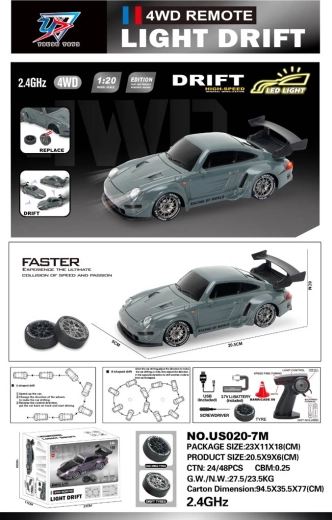 R/c driftovací auto 1:20 se světly, zelené