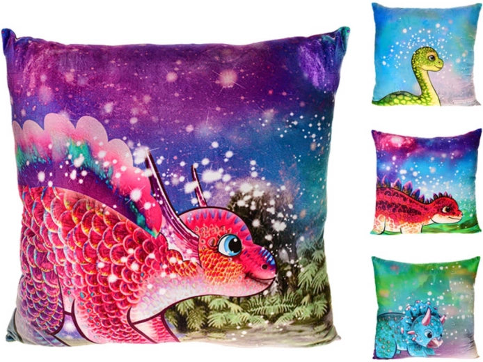 Plyšový polštářek baby dinosaurus 45 × 45 cm - 1 kus