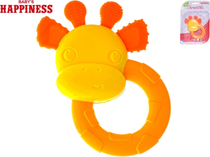 Chrastítko a kousátko žirafa 12 cm