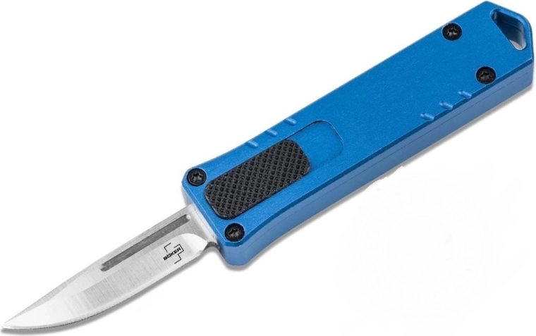 Böker Plus Micro USB OTF modrý automatický nůž 4 cm