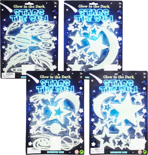 Svítící nalepovací dekorace noční obloha – hvězdy, 4 druhy