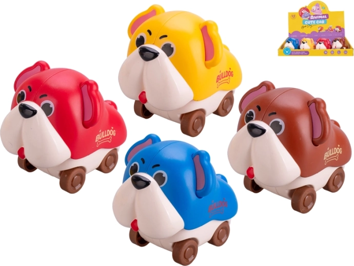 Interaktivní plastový pejsek 7,5 cm – jezdící hračka pro děti