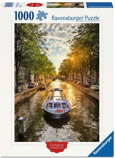 Puzzle Ravensburger plavba po amsterdamských kanálech 1000 dílků
