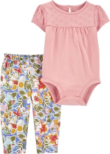 Carter's 2dílný set body s krátkým rukávem a legíny Grey Pears pro holčičku