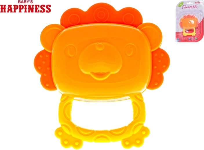 Chrastítko a kousátko lvíček pro miminka 9 cm