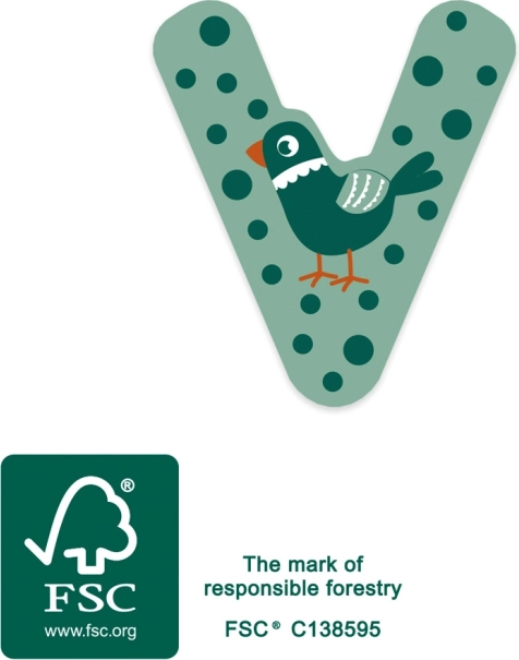 Small foot dřevěné písmeno V