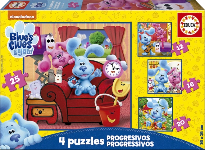 Puzzle BLUE'S CLUES 4v1 pro děti (12, 16, 20 a 25 dílků)