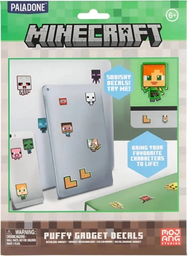 Minecraft puffy 3D vinylové samolepky - 60 ks
