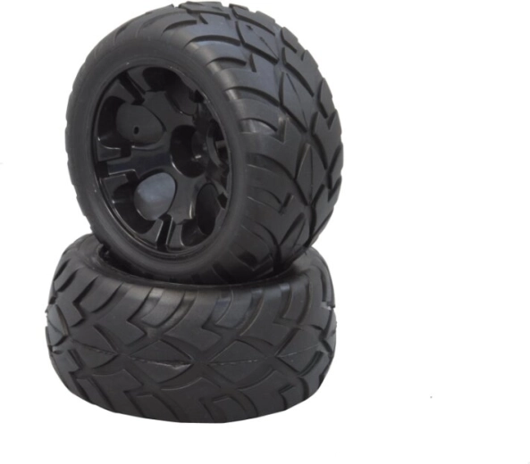 Černé kolo s pneumatikou pro modely 1:10 Cocoon, Splinter a Lextron - 1 kus