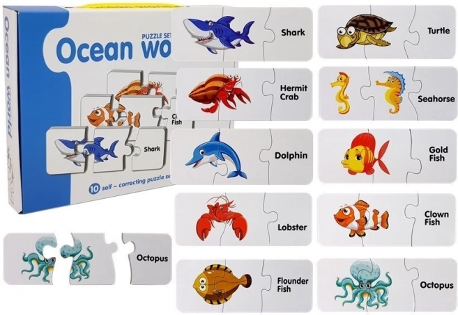 Edukativní puzzle oceánský svět – 10 samokontrolních spojení