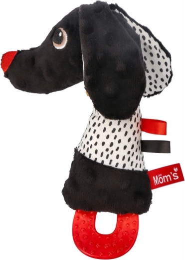 Jamiś kontrastní plyšová hračka s pískátkem a kousátkem pro miminka