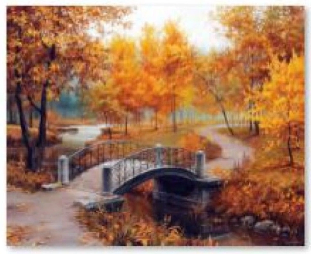 Diamantové vyšívání (diamond painting) park na podzim 40 × 30 cm - 1 kus