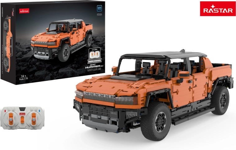 Stavebnice RC auto Hummer EV 1:10 oranžové RASTAR