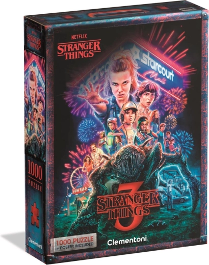 Puzzle 1000 STRANGER THINGS 3 plakát – Netflix, Clementoni