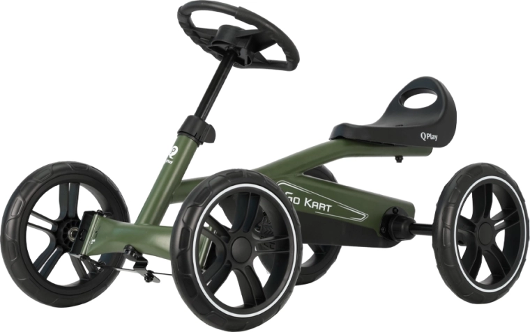 Qplay šlapací motokára go-kart army green pro děti od 3 let