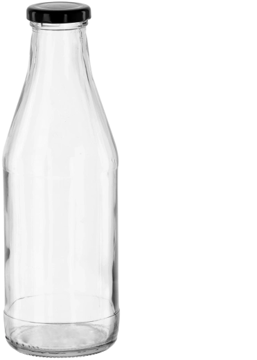 Skleněná láhev na šťávu 1 l s kovovým šroubovacím víčkem 50 mm