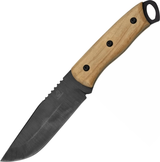 BeaverCraft BSH4 bushcraft nůž s modřenou čepelí a ořechovou rukojetí, kožené pouzdro