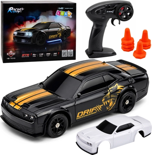 Sportovní RC drift auto 4WD s gyroskopem 2,4 GHz 1:43 černé