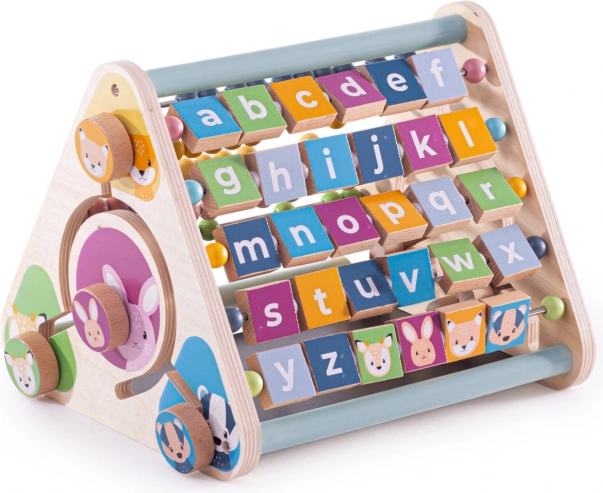 Bigjigs Toys aktivní trojúhelník ze dřeva se zvířátky